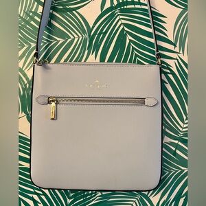 NWT Kate Spade Lrg Sadie North South crossbody saffiano leather blue